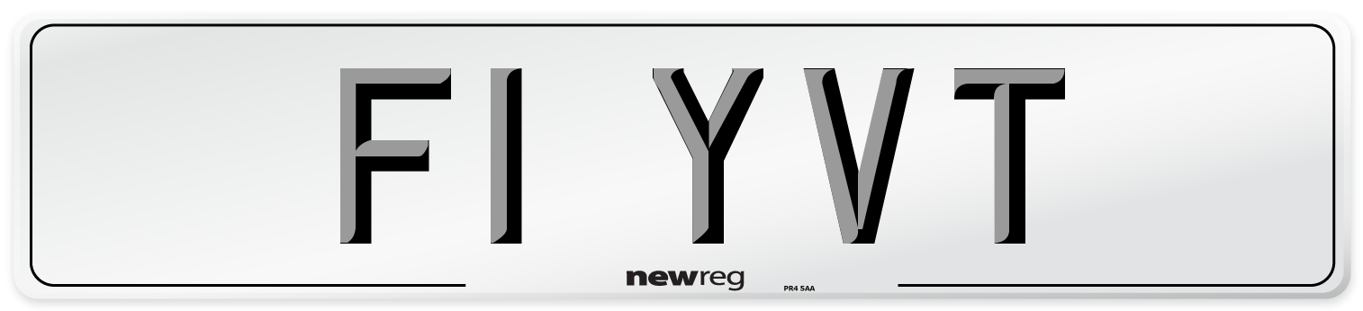 F1 YVT Number Plate from New Reg